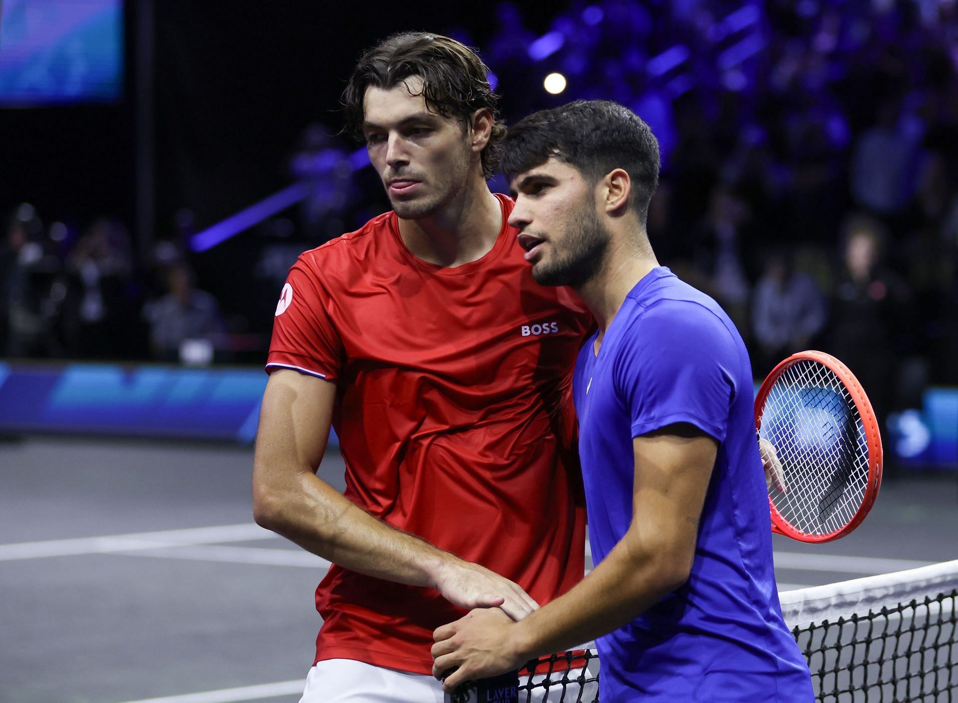 Taylor Fritz (left) and Carlos Alcaraz at the 2024 Laver Cup (Source: Getty)